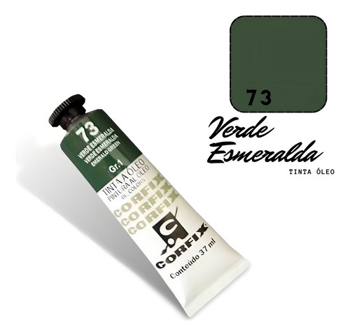 Tinta Óleo 37ml G1 073 Verde Esmeralda Corfix