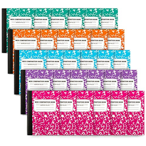 Feela 30 Pack Mini Composition Notebook Bulk, Cute Hstfz