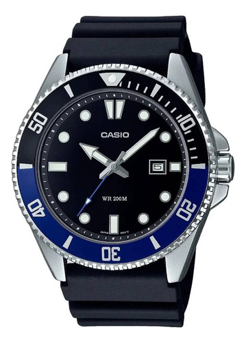 Relógio Casio Masculino Mdv-107-1a2vdf Duro Diver Prateado