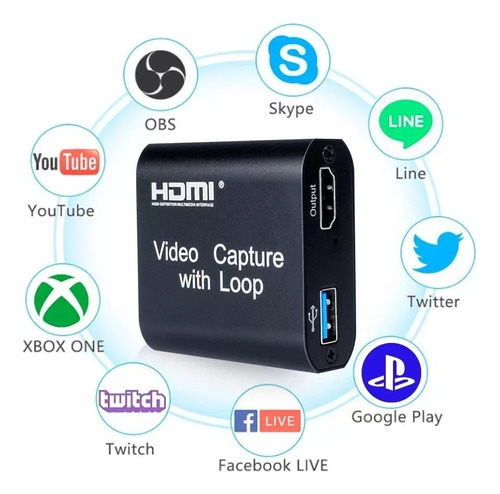 Capturadora De Video Convertidor Hdmi A Usb3 4k Loop Bucle
