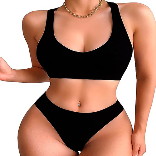 Bikini Colaless Mujer Corpiño Taza Soft Desmontable Colores