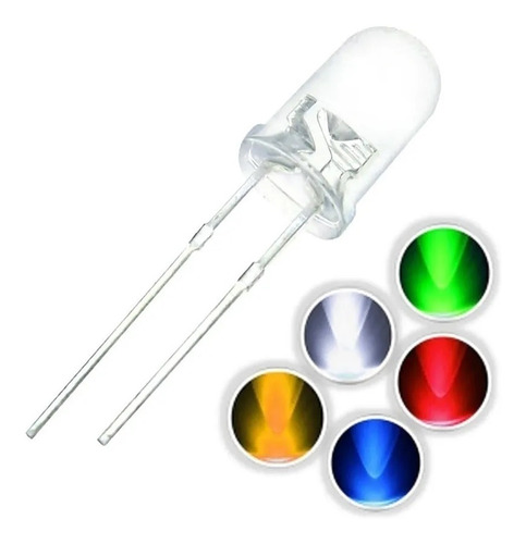 200 Piezas Led Ultrabrillante 5mm 5 Colores