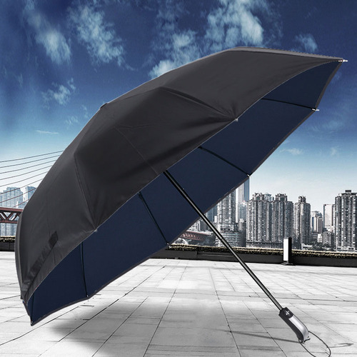 Paraguas Automático Paraguas 10 Huesos Protección Uv Color Negro