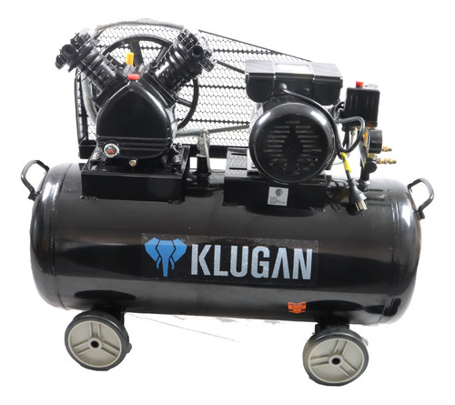 Compresor De Aire Eléctrico Portátil Klugan Cdm-100 Negro Mando Correa 220v 50hz