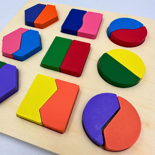 Kit Tabuleiro Numeros Formas Geometrica Quebra Cabeça