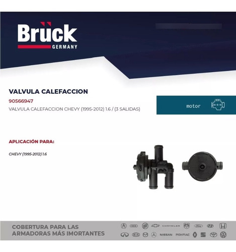 Valvula Calefaccion Chevrolet Chevy 93-08 3 Salidas