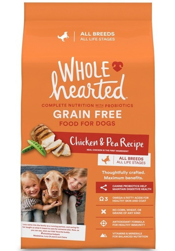 Wholehearted Alimento Natural Perro Pollo Y Chícharo 2.2 Kg