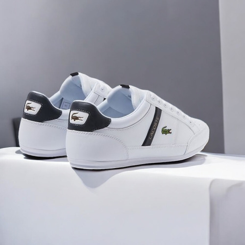 Tenis Lacoste Originales Para Hombre Modelo Chaymon 0722 Blanco Liso 28 Mx