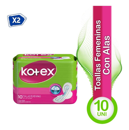 Toallas Sanitarias Diurna Con Tela Extra Suave 10 Und Kotex