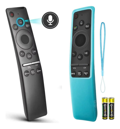 Control Remoto Para Cualquier Pantalla Samsung Smart Tv Netflix Con Comando De Voz Con Funda Y Pilas Varmi