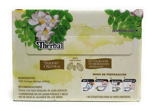 Te De Moringa 25 Sobres Therbal Antioxidante Evio Full