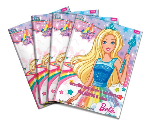 Barbie Libros Souvenirs X10 Para Colorear