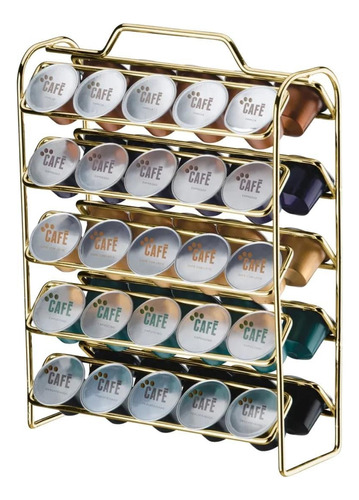 Suporte Porta Cápsulas Organizador Nespresso Dourado Luxo