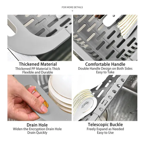 Escurridor Ajustable Cesta De Drenaje Cuadrada Extensible La