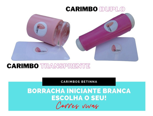 Carimbo Para Unhas Transparente Com Borracha Extra Betinna