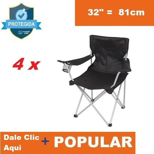 4 Sillas Plegable Ozark Trail P/ Acampar Playa Campo Pescar