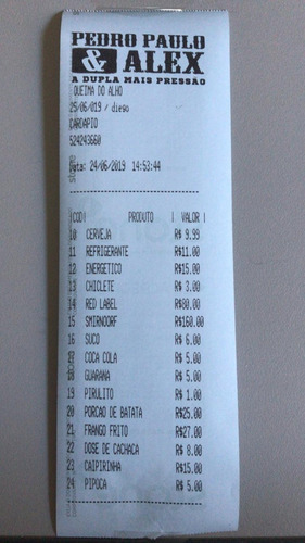 Ficha De Bar