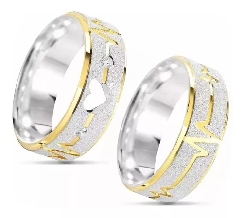 Alianças de Prata Amare Love Gold Crystalis