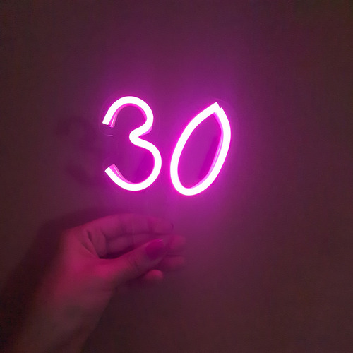 Velas Neón Led Paquete Con 10 Piezas - Números Cumpleaños