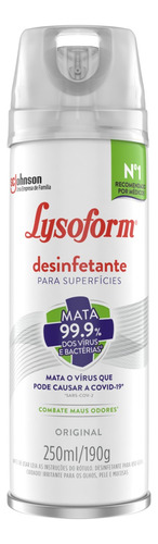Limpador Lysoform Desinfetante Original Superfícies em frasco 250ml