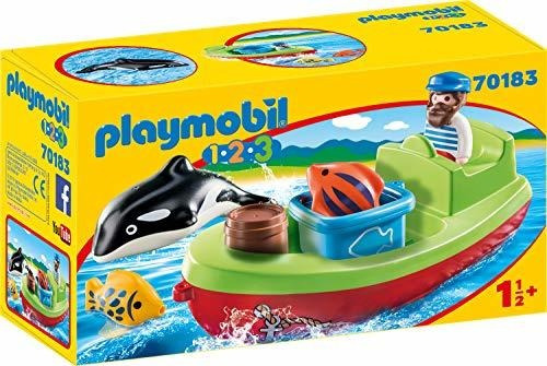 Playmobil 70183 1.2.3 Marinero Con Barco De Pesca, Multi