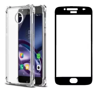 Capa Capinha Anti Shock + Película De Vidro 3d Para Moto G5s