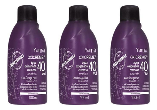 Agua Oxigenada Yama 100ml Ametista 40 Volumes - Kit Com 3un