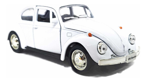 Carrinho De Ferro Fusca Clássico 1/32 Miniatura Coleção Cor Branco