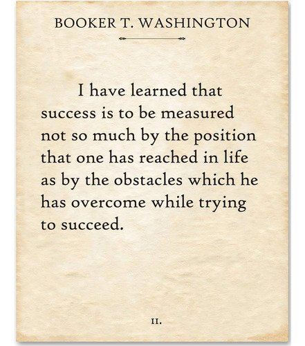  Booker T. Washington He Aprendido... Impresión De Pá...