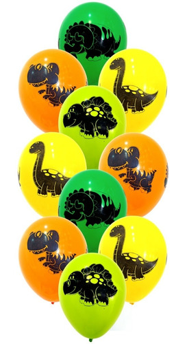 Globos  Látex Impresos Dinosaurios  X 10u 