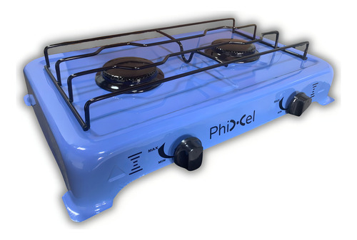 Anafe 2 Hornallas Gas Envasado Garrafa Celeste Phixel