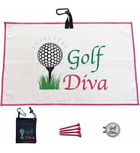 Risita Golf Par 3 - Toalla De Golf, Tee Bolsa Con 4 Tees, Y 