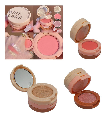 Blusher & Highlighter C/espejo Paleta Kawaii -  By Miss Lara