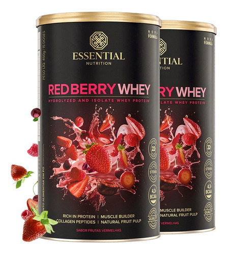 Kit Red Berry Whey (2x510g) Essential Nutrition