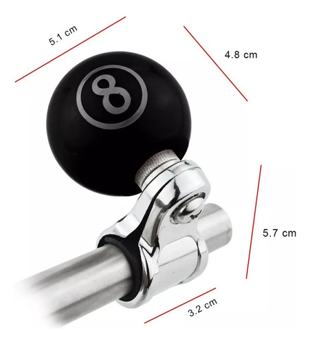 Perilla Redonda Para Volante Universal Tipo Bola 8 Giratoria