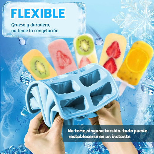 10 Moldes De Silicon Paletas Para Heladas Hielos Gelatinas