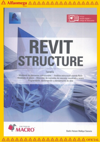 Revit Structure, De Badin Mallqui. Editorial Alfaomega Grupo Editor, Tapa Blanda, Edición 1 En Español, 2016