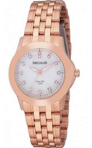 Relógio Seculus Feminino Dourado Escuro 24779lpspra3 Vltrlne