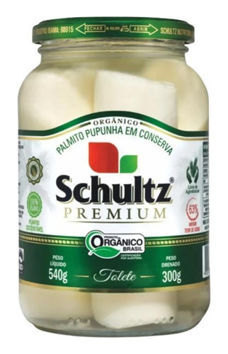 Kit 3x: Palmito Pupunha Inteiro Orgânico Schultz 300g