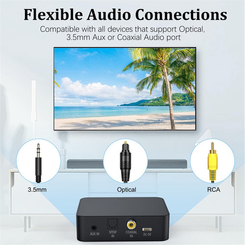 Receptor Transmissor Bluetooth 5.0 Para Tv E Fones De Ouvido