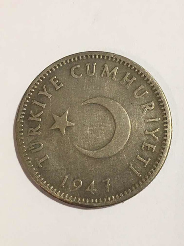 Moeda Prata De 1 Lira 1947 Turquia (Usado)