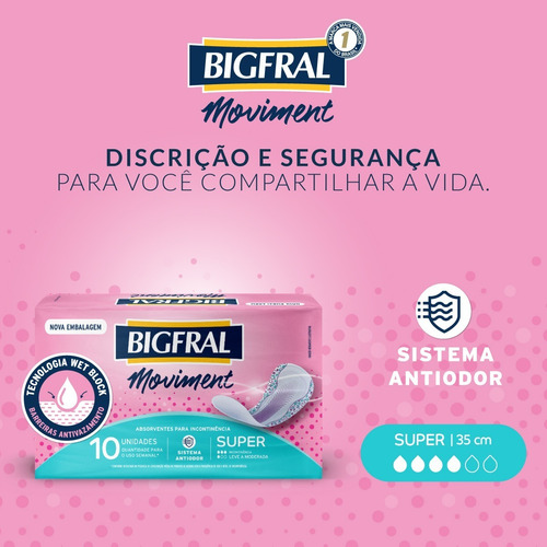 Imagem 3 de 6 de Absorvente Moviment Miss Super 10 Unidades