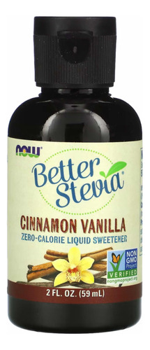 Now Foods Better Stevia Liquida Sabor Cinnamon Vainilla 59ml