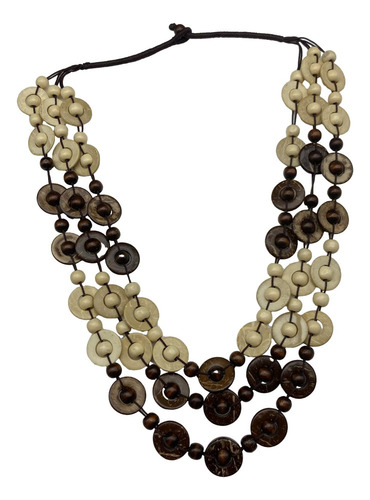 Collar Bohemio Multicolor Collar De Cuentas De Cafe Blanco
