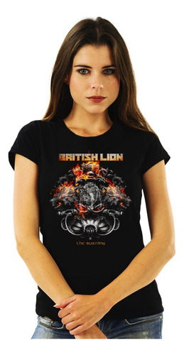 Polera Mujer British Lion The Burning Rock Impresión Directa