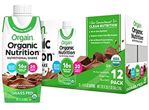 Orgain Nutricion Organica Batido Cremoso De Chocolate Dulce