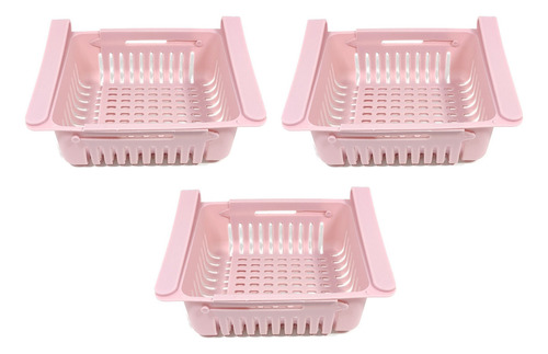 Canasto Organizador Colgante Extensible Heladera Sheshu Color Rosa