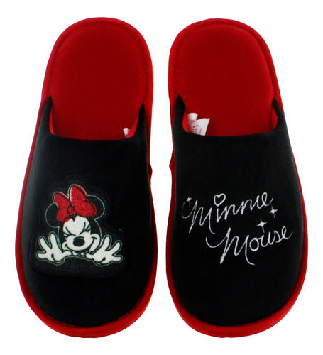 Disney Pantufla Minnie Mouse Suave Confort Negro Mujer 83124