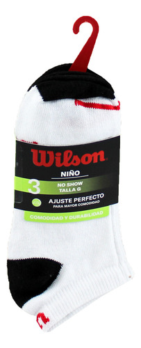 3 Pares Calcetin Tin No Show Para Niño Wilson A5121 Blanco