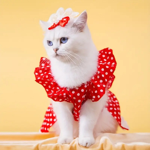 Conjunto De Verano Para Mascotas Pequeñas Gatos, Perritos Verde Rojo Mascota